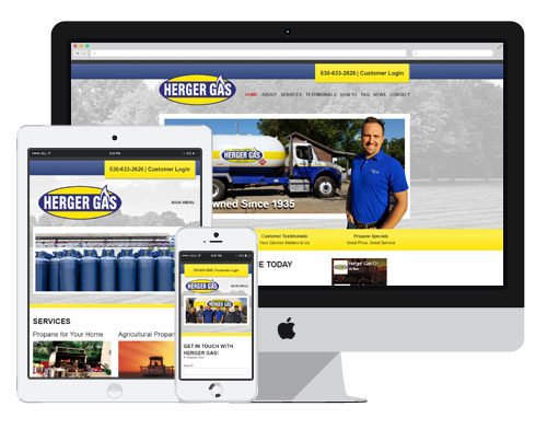 Herger Gas was a custom website built into Concrete5, a content management system.